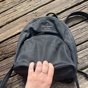 kate spade black nylon mini backpack with front pocket